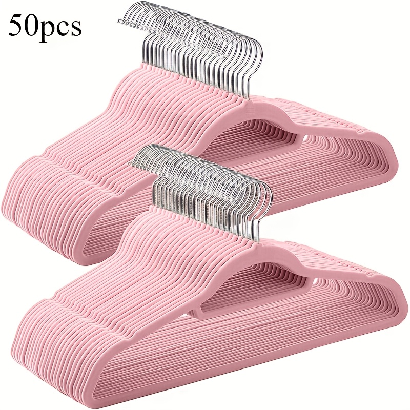 

50pcs Rose Hangers With Swivel Hooks - Non-slip, Space-saving Clothes Hangers For Coats, Shirts, Dresses, Pants, Ties - 17.1" Long