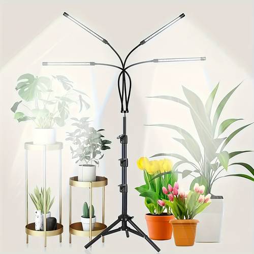 grow light with stand 4 5 options adjustable brightness and height simulates sunlight promotes growth of indoor succulents and flowers