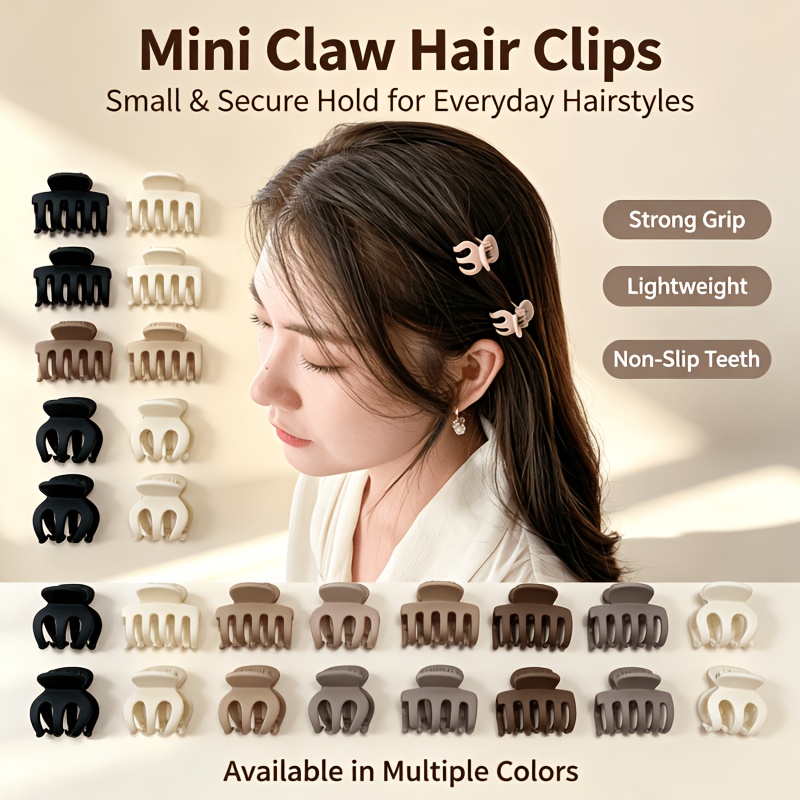 10pcs Matte Mini Pumpkin Dragon Claw Hair Clips Set