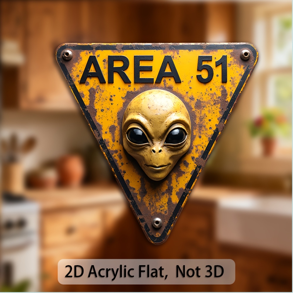 TEMU Ufo-themed Magnet, Suitable For Collectibles - Retro Face Fridge Magnet, Made Of Acrylic With Retro Design - Ideal For Ufo Enthusiasts, Suitable
