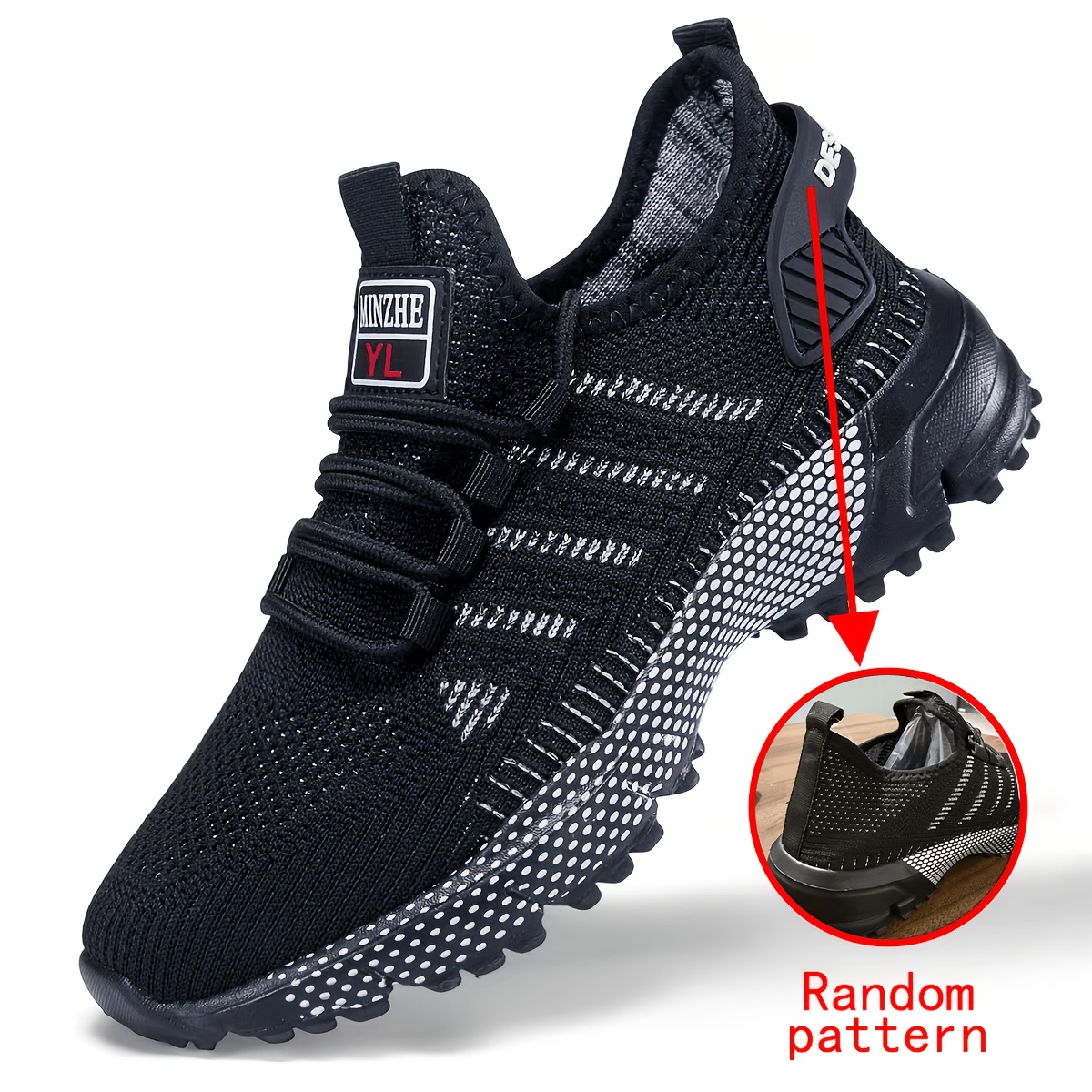Image of Men's Breathable Mesh Sneakers - Casual & Stylish, Non-slip Eva Sole, Lace-up, Perfect For Running, Walking & Outdoor Activities