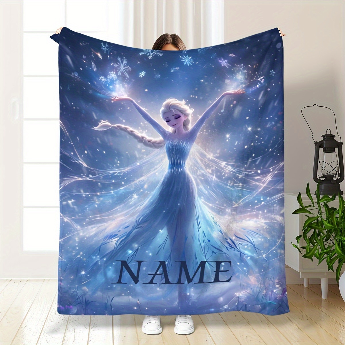 

Name Blanket - , Flannel Personalized For Bedroom & Decor, All- Hypoallergenic