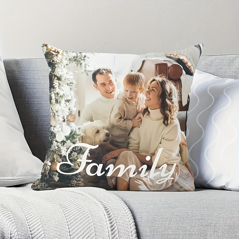 Personalized Plush Photo Pillow - Custom Sofa Cushion with Your Picture, Ideal for Couples, Pet Lovers & Friends - Perfect DIY Birthday Gift