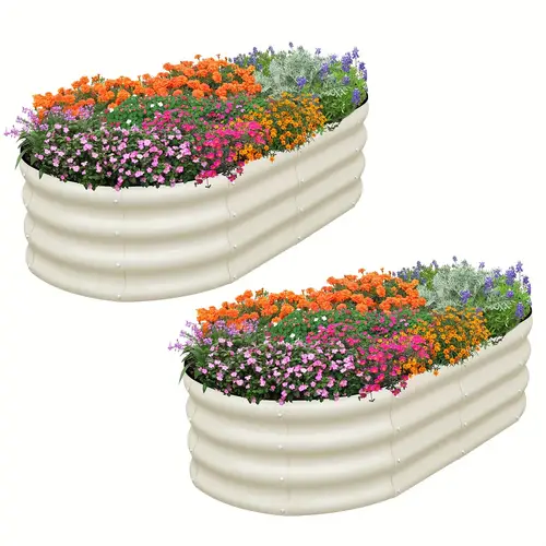 large metal bottomless raised garden bed outdoor planter box oval planter box for growing plants