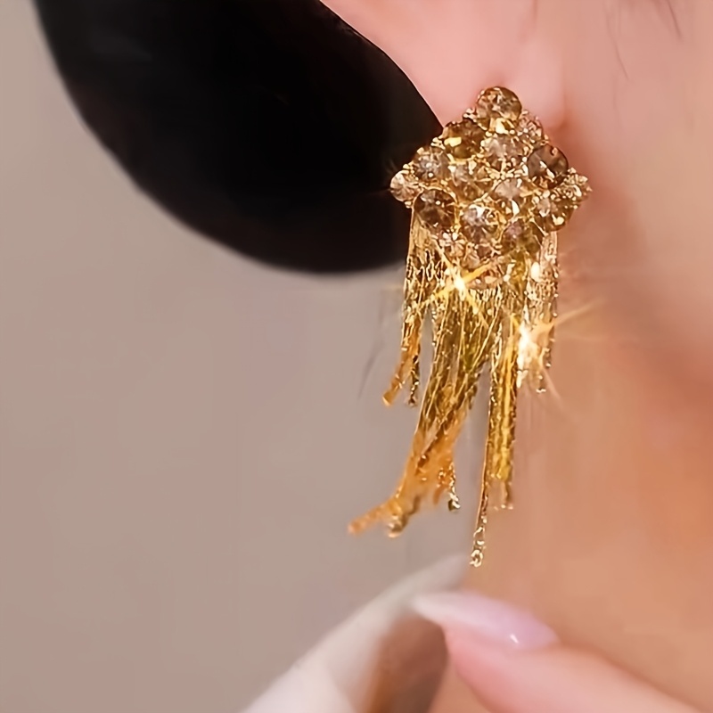   shining tassel earrings exquisite and high end stud earrings elegant ear additions Product details 2