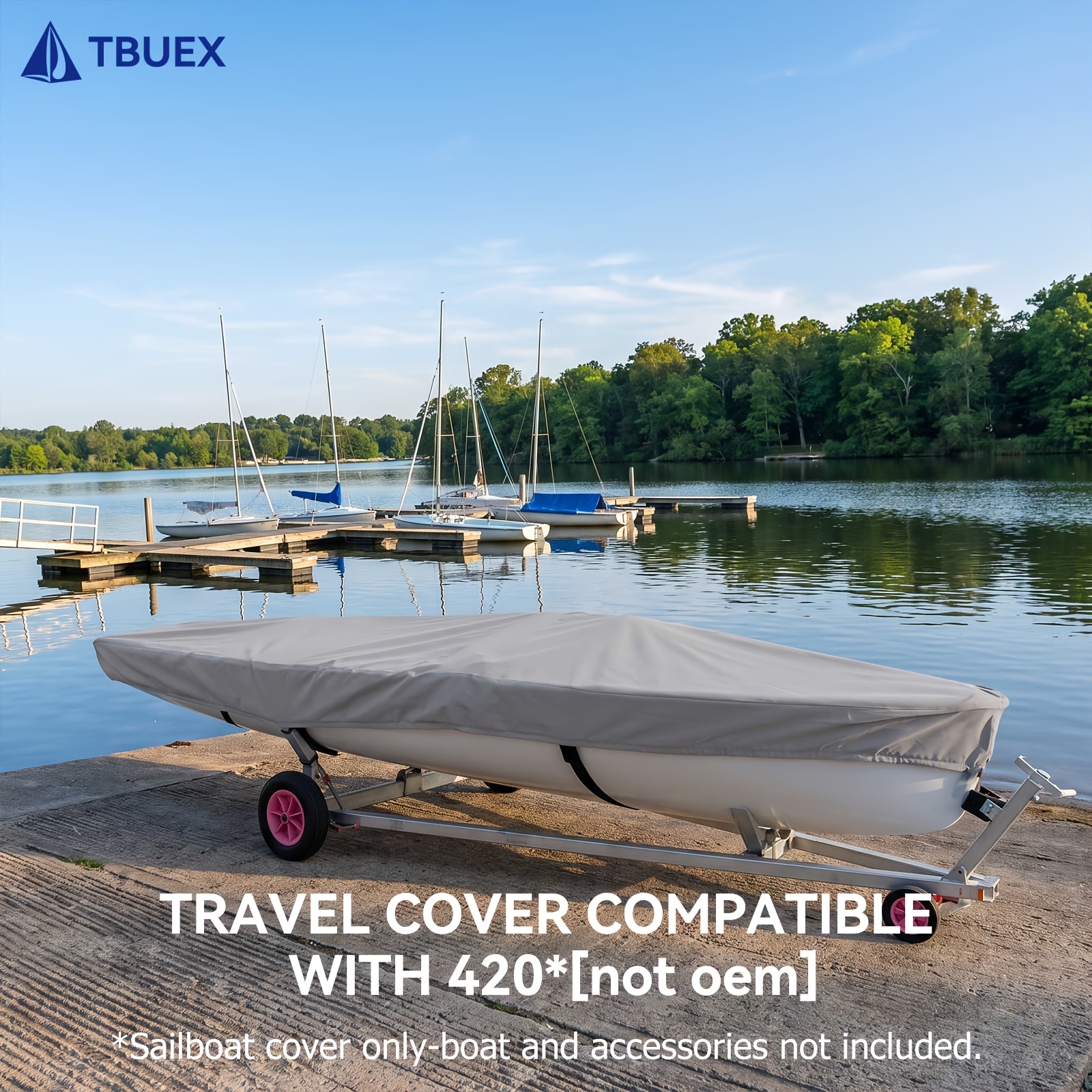 Sailboat Cover Compatible with 420, UV Resistant Polyester Fabric