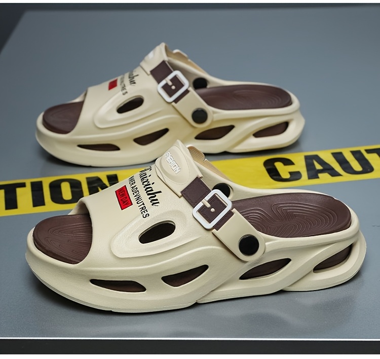 mens summer slip on slippers with anti slip eva thick sole dual purpose outdoor and casual beach sandals for driving Product details 17