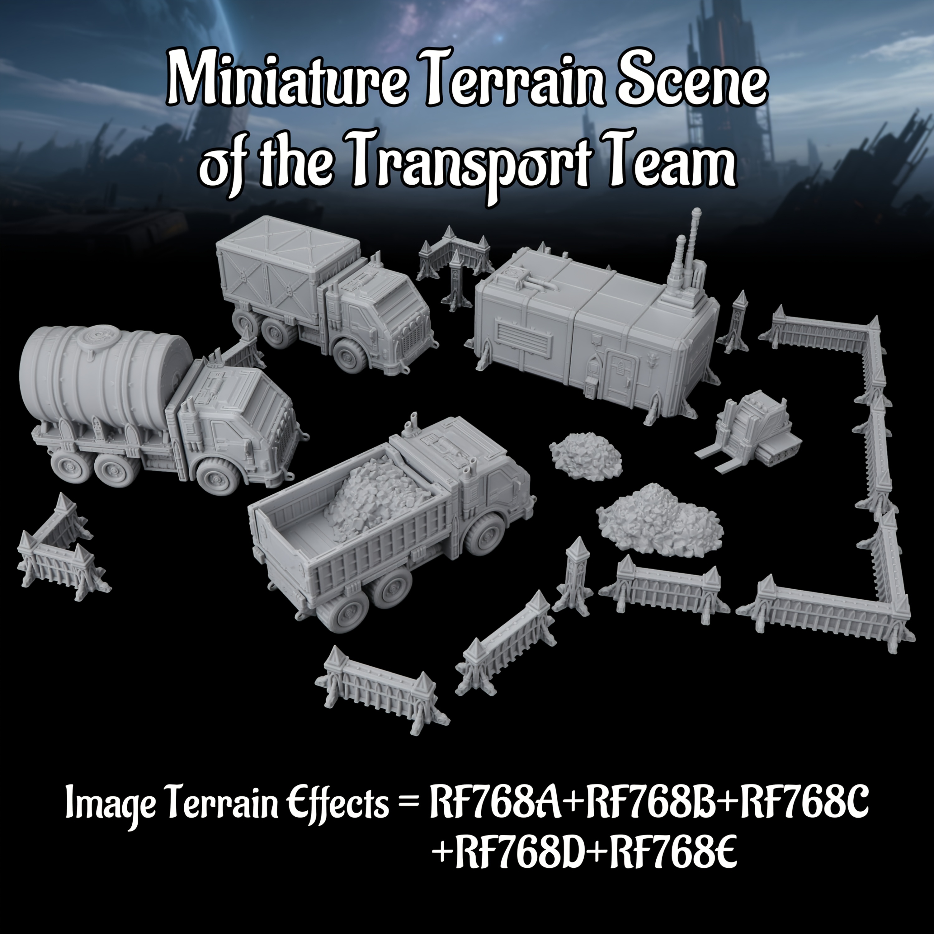 Sci-Fi Industrial Miniature Terrain Set RPG Collection