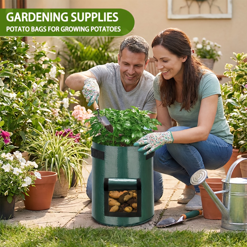 5 pack potato grow bags potato bags for planting potatoes 10 gallon 7 gallon and 5 gallon sizes outdoor pots with handles pots for planting potatoes sweet potato seeds vegetable garden grow kits outdoor plant pots Product details 4