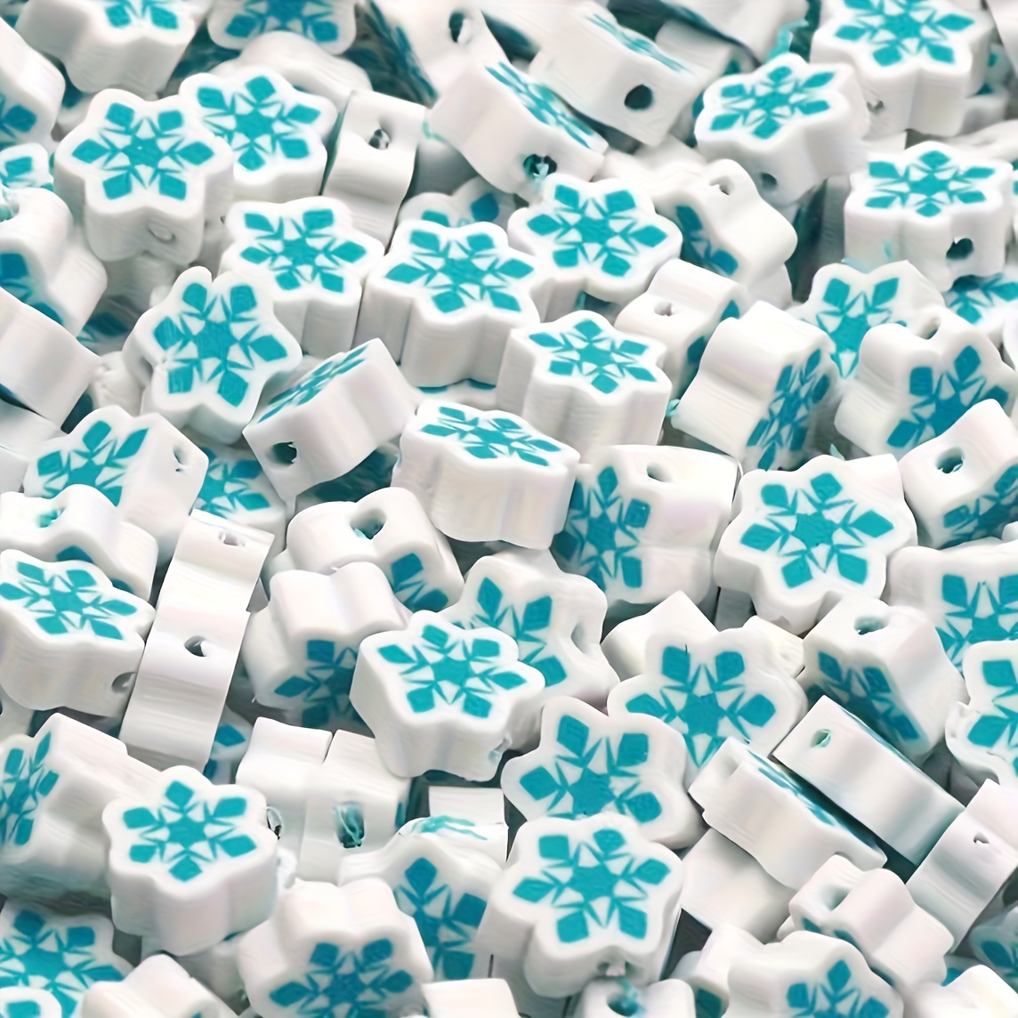 TEMU Weißer Hintergrund Blaue Polymer Clay Perlen 20 Stück für Schmuckherstellung Handyketten Schlüsselanhänger Haarspangen Accessoires DIY