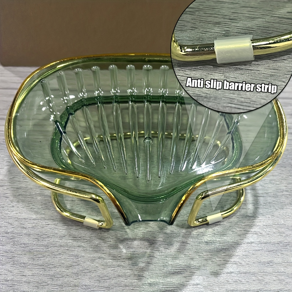 TEMU Luxury Golden- Soap Dish Tray, Rectangular Bathroom Storage Box For Home, Nordic Style Soap Holder, Soap Box, Bathroom