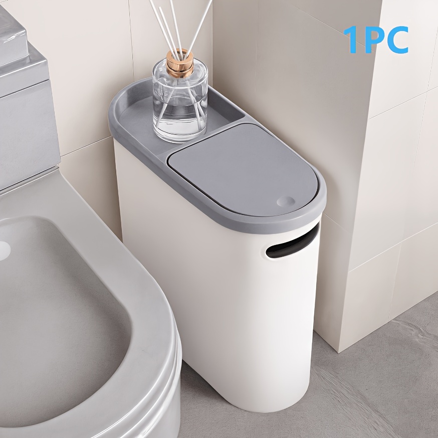 TEMU 1pc/2pcs Bathroom Trash Can, Bedroom Trash Can, Kitchen Trash Can, Crevice Trash Can, Large Capacity 10l/2.64 Gallons, Compact , Odor-proof Seal