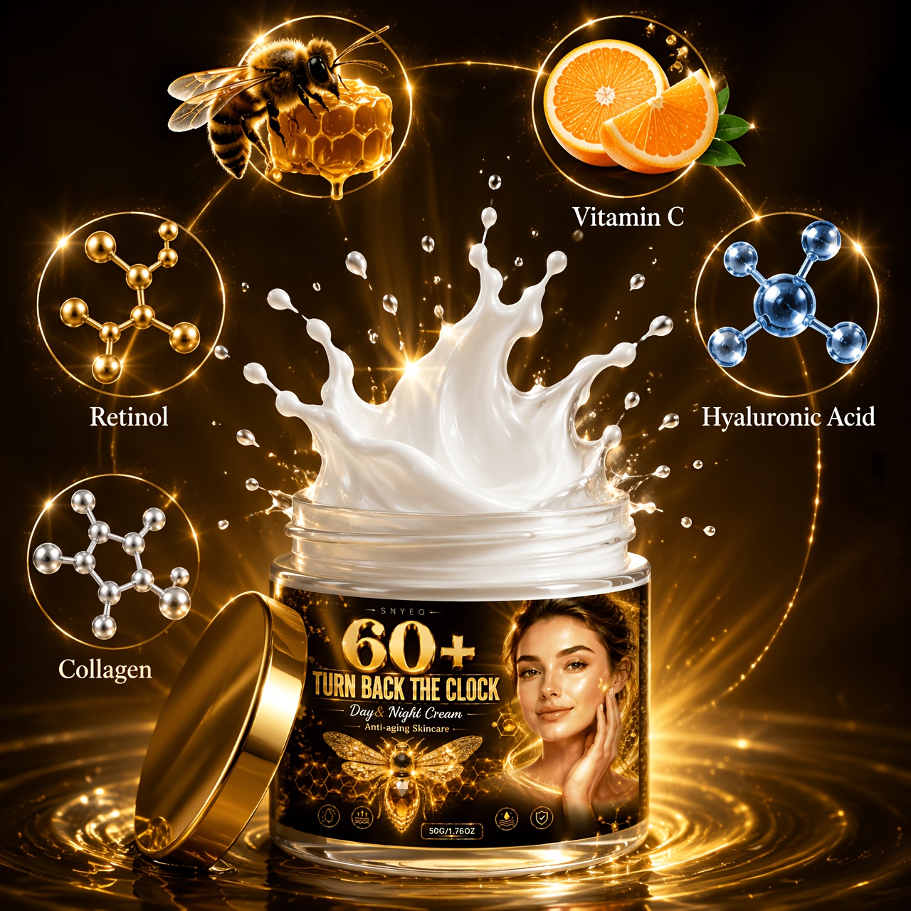 Image of 2026 New Korean-style Luxury Skincare Face Cream.rich In Collagen,retinol And Hyaluronic Acid. Wrinkles, .make Skin Look Smoother And .deep Hydration,unscented.for Early-aging And Mature Skin.
