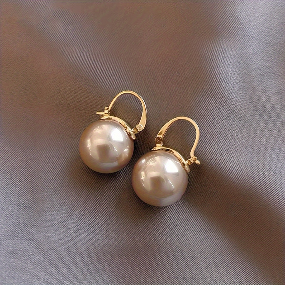 TEMU 1 Pair Elegant Pearl Drop Earrings, Vintage Style, Accessory For Women, Versatile Daily Jewelry