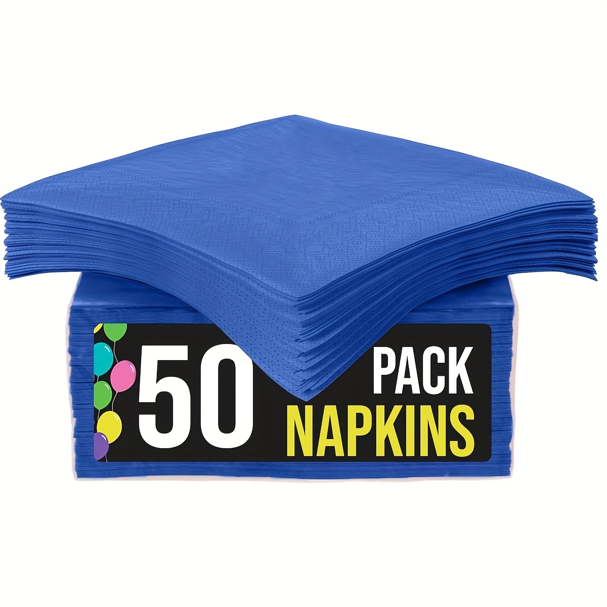 E-shop 50 Stück Dunkelblaue -Servietten, 2-lagige Einweg-Party-Servietten, 5 Zoll für Hochzeit, Abendessen, Cocktail, Getränke, Geburtstag,