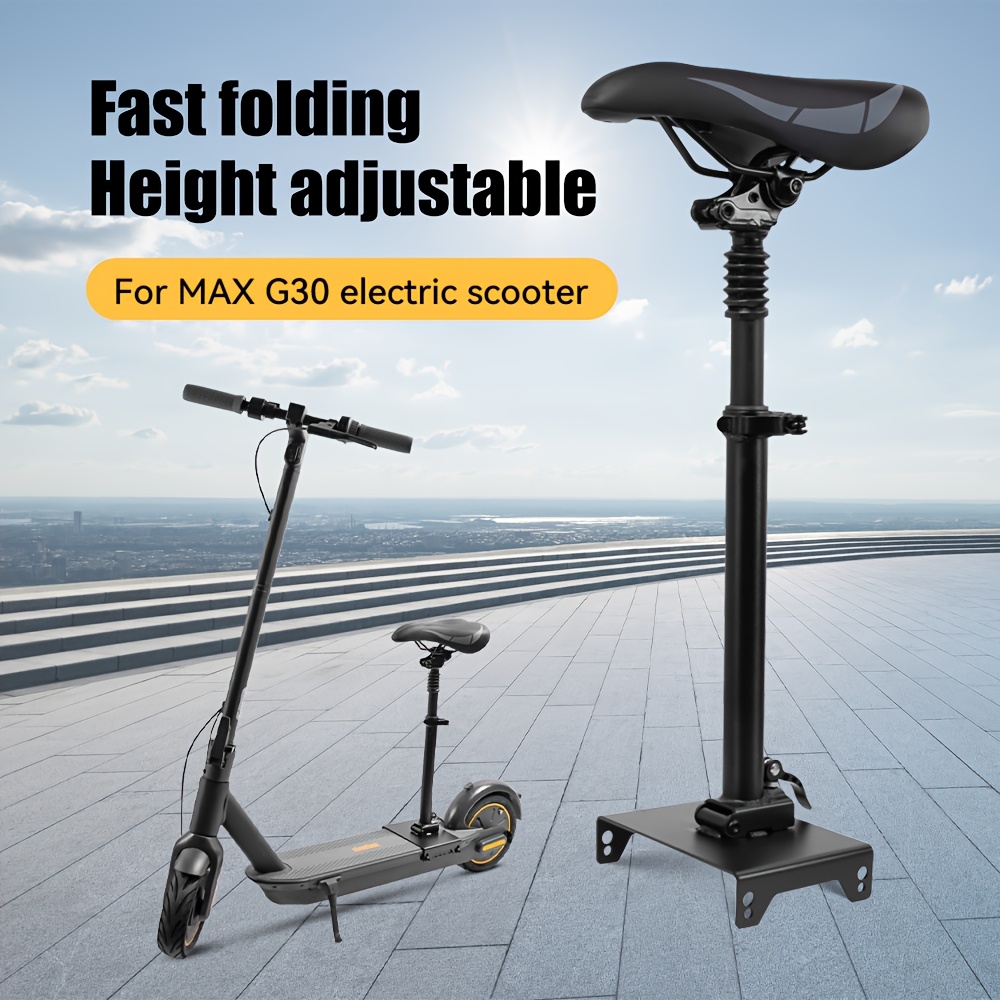 

Max G30 Electric Scooter Folding Seat, Universal Fit, Iron Material, No-drill Dual Shock Absorption , Black, Uncharged, Accessory