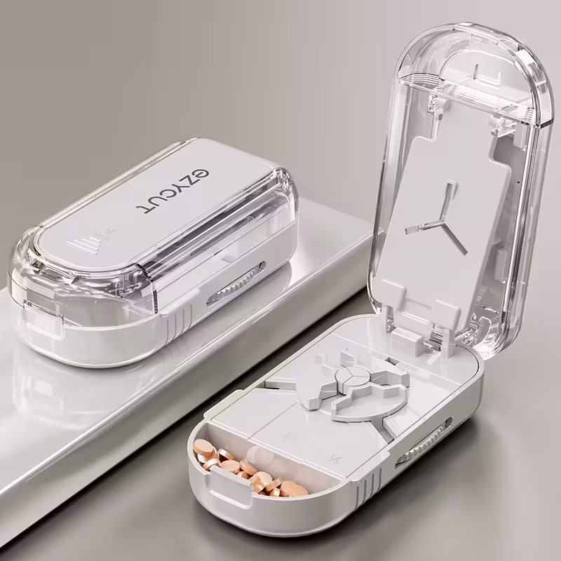 new half third particularized pill cutter adjustable pill cutter food grade safe material non slip base cut pills suitable for traveling and camping Product details 4