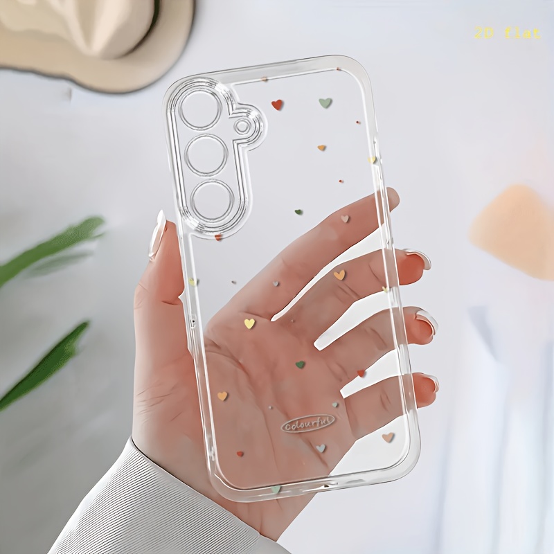 TEMU Phone Case - Easy Colorful Small Heart 2d Flat Pattern Phone Case Suitable For Galaxy A03s A05s A06 A07 A13 A14 A15 A16 A17 A22 A23 A24 A25 A26