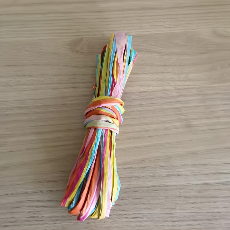 Image of 9. & Multicolor Raffia Paper Cord Suitable For Gift Wrapping, Wedding Bouquets, Diy Crafts, Woven Ribbon For Party Decorations, Flower Arrangements, Colorful Raffia Grass Cord For Creative