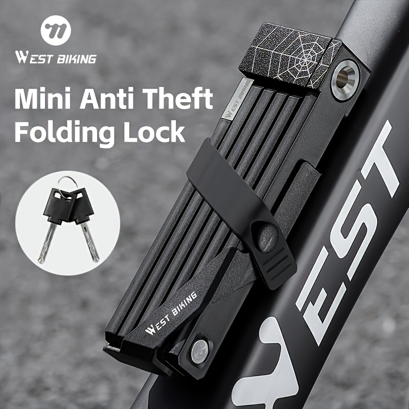 West Biking Bike Folding Lock Foldable Bike Lock Mini Anti-theft Lock Scooter Lock Electric Bike Lock