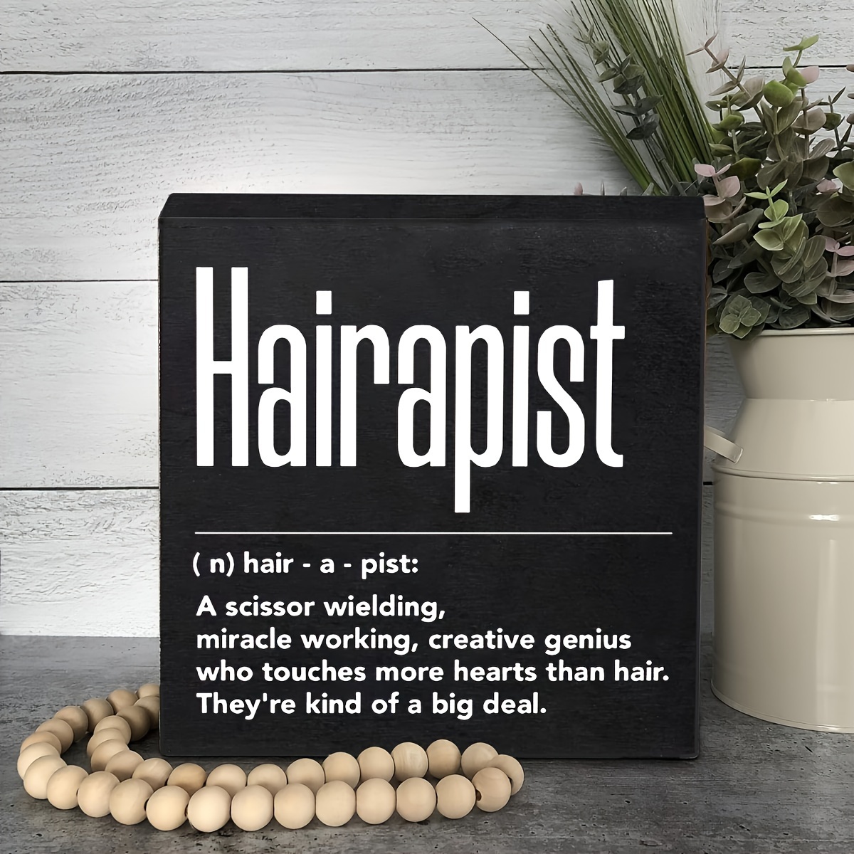 

Hairapist Definition Framed Wall Art - Manufactured Wood Desk Sign Decor, Creative Hair Stylist Inspirational Quote Print - No Electricity Needed, Perfect Gift For Salon Professionals (1pc)