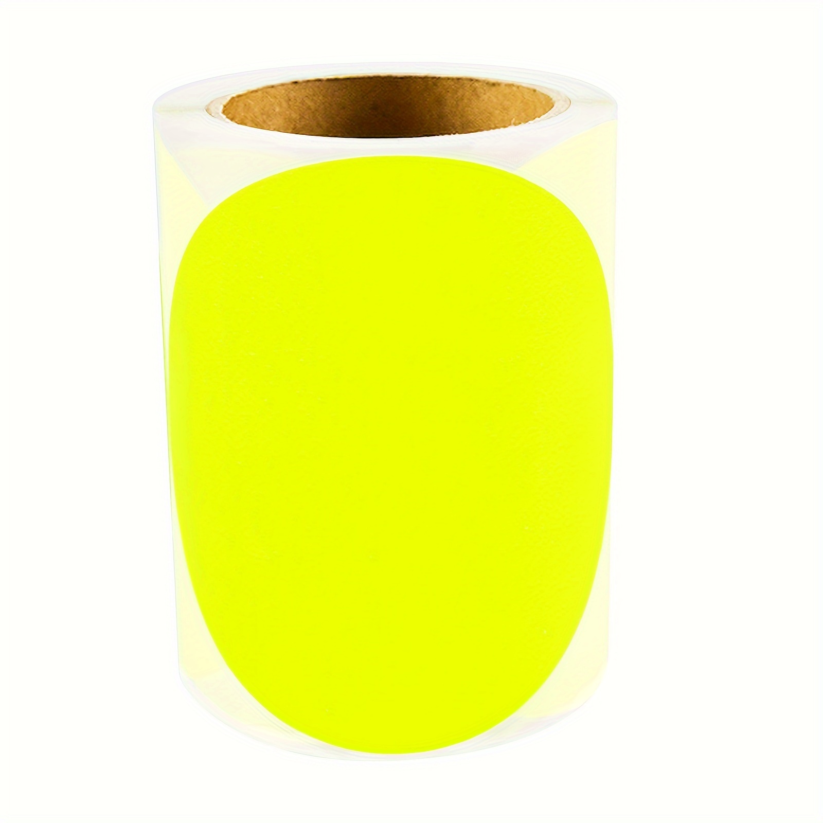 

100pcs/roll Stickers 7.6cm/3in Fluorescent Yellow Round Multifunctional Label Sticker, Round Sticker, For Sorting Document, Marking Essential Points, Coloring, Organizing Classroom, Office