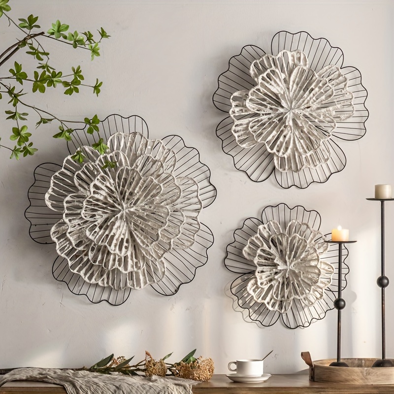 Metal Wall Art-Metal Flower Wall deals Decor 3D Iron Floral Wall Art Sculpture.