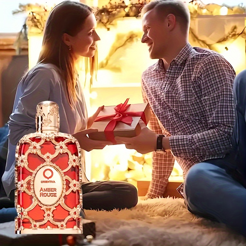 Orfiction Amber Rouge Perfume - 2.71oz Deluxe Floral Oriental Spray, Long-Lasting Fragrance for Daily Wear, Office, Party & Picnic - Elegant Golden & Black Bottle Design - Perfect Holiday Gift for Christmas, Birthday, Valentine’s Day, Party Scent | Floral Oriental Scent | Decorative Pattern Bottle