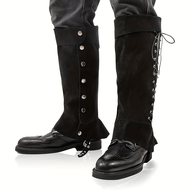renaissance steampunk costume boot covers set black Temu