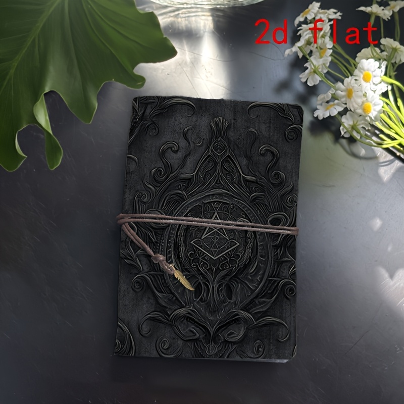 TEMU Carnet de bureau A6 , 160 pages, cadeau élégant pour les clients de valeur avec un de style gothique et un motif de plats 2D