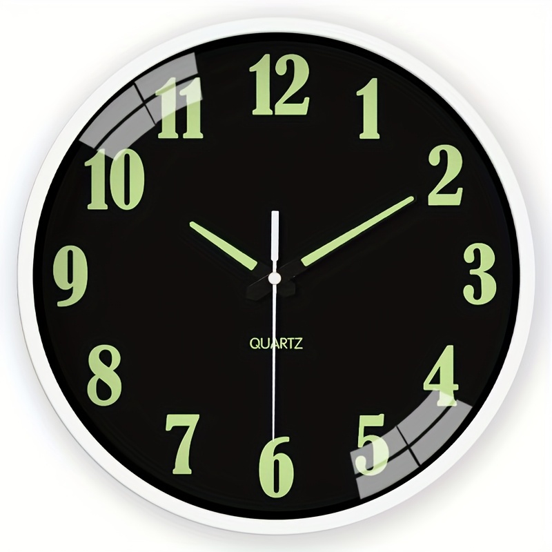 TEMU Horloge Murale Lumineuse Moderne, Silencieuse , Alimentée par Piles AA (non incluses), Convient pour la Décoration Murale du Salon, de et du