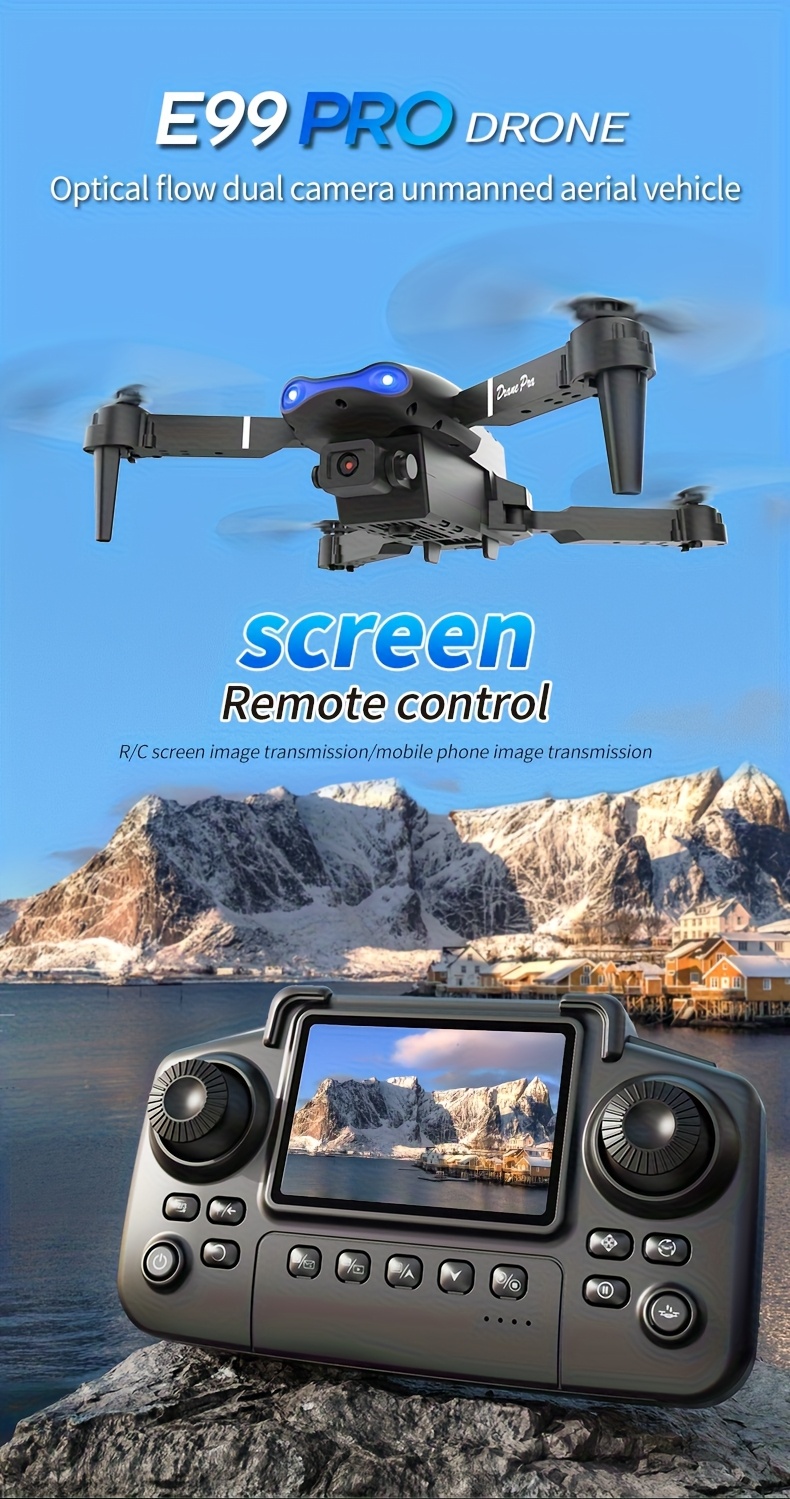 [NEW Drone MAX Upgrade Edition] NEW Drone MAX Upgrade Edition with 2 Batteries - Screen Control, Dual Camera, Obstacle Avoidance, Brushless Motor, Foldable Arms, Ideal for Night Flying, Remote Control with Screen