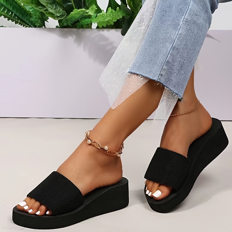 

Women's Wedge Heeled Sandals, Casual Open Toe Platform Shoes, Comfortable Slip On Sandals