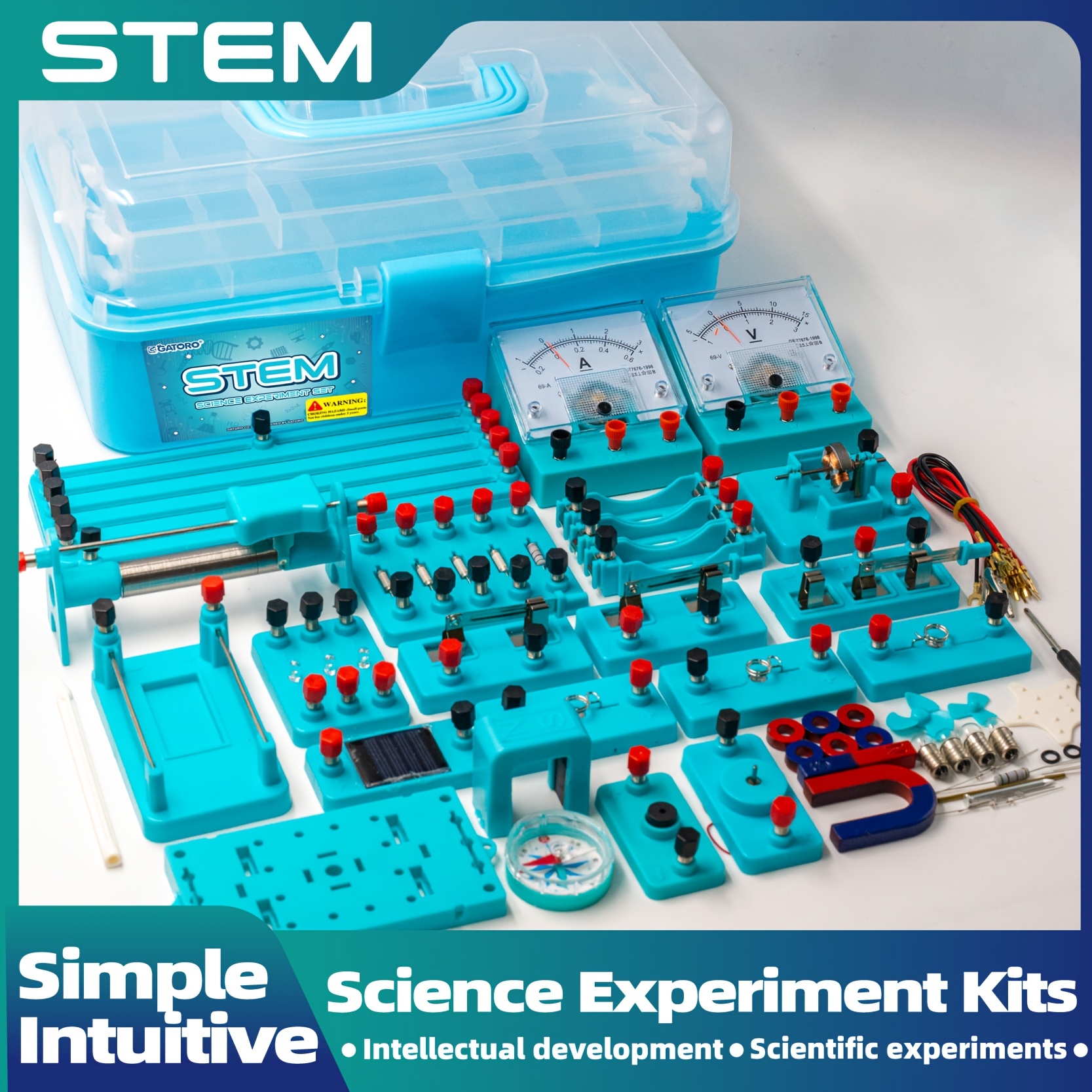 ערכת ניסויים מדעיים stem מהדורה מובחרת - קופסת ניסויים פיזיקליים וחשמליים 3 שכבות עם 100+ כלי מעבדה, 100+ ניסויים, 100+ פעילויות, ערכות מדעיות עבור, ערכת מדע חינוכית, ערכת מדע עמידה פרטי מוצר 6