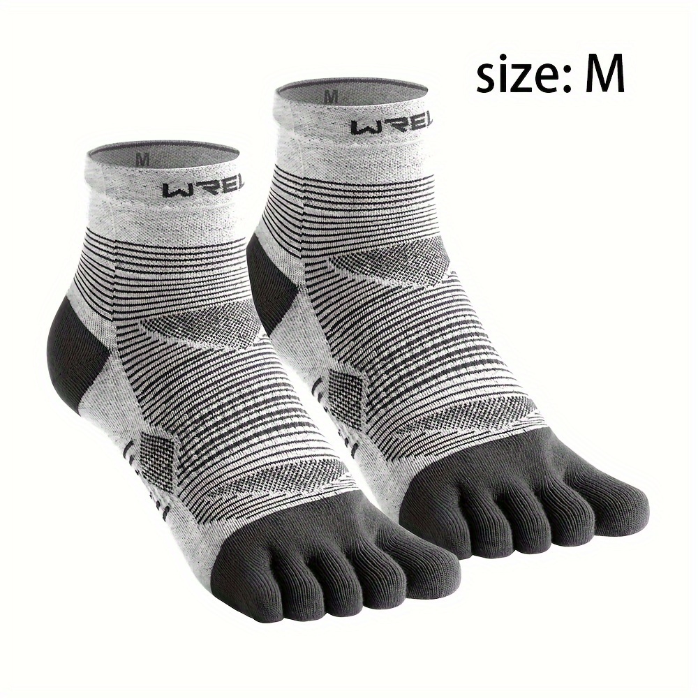 TEMU Une paire de chaussettes à bout colorées, chaussettes de sport, chaussettes de sport pour hommes et femmes, chaussettes de course, chaussettes
