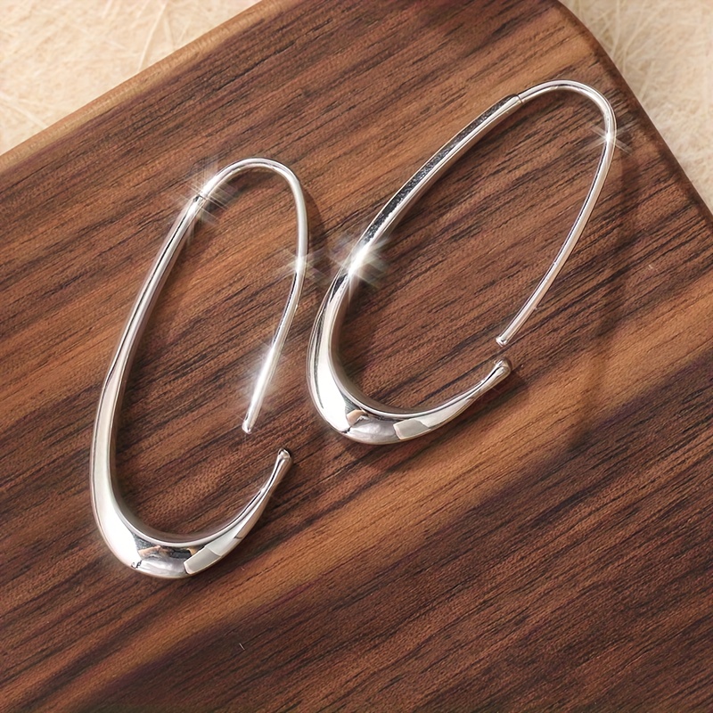 Women's Retro Bohemian Large Oval C-Shaped Earrings