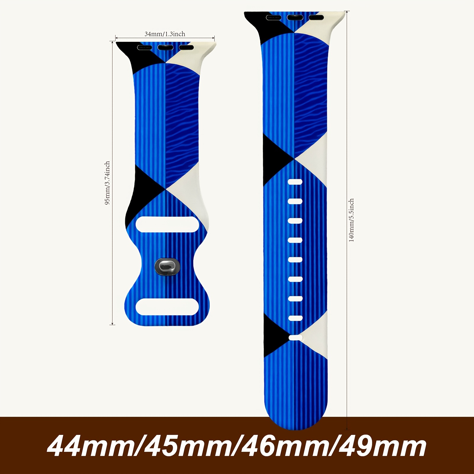TEMU Silicone Strap Suitable For Watch Se1/2 Ultra1/2/ 4/5/6/7/8/9/10, Adjustable Size, Easy To Clean, Durable Print, Unisex, Hypoallergenic, And