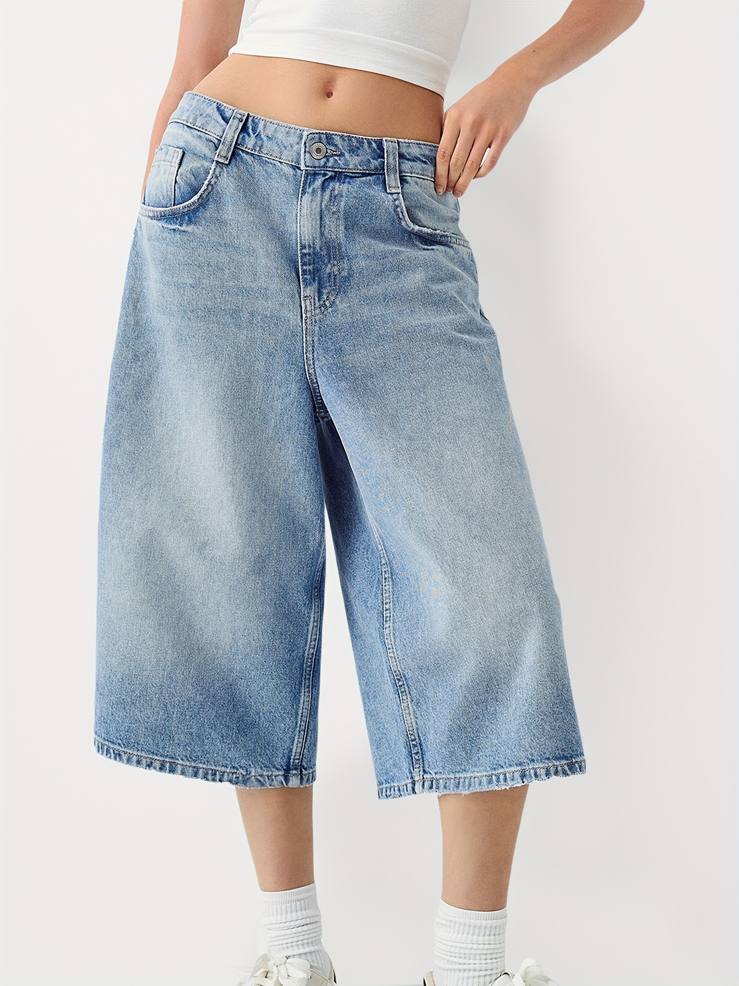 Shorts Quarter Jeans Womens Lings Jeans Shorts Womens 3/4 Blue