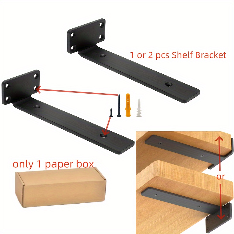 2 Pack - Hook Brackets, Hook Iron Shelf Brackets, J Bracket, Metal Shelf  Bracket, Industrial Shelf Bracket, Modern Shelf Bracket