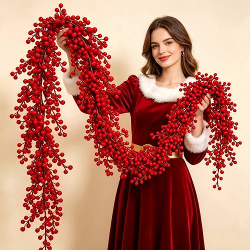 imagen del artículo juego de 4 piezas de decoraciones navideñas de jardín, gran enredadera de navideñas - para decoración interior o de fiestas, material artificial, decoración de temporada, decoración navideña, decoración de pared de fiestas