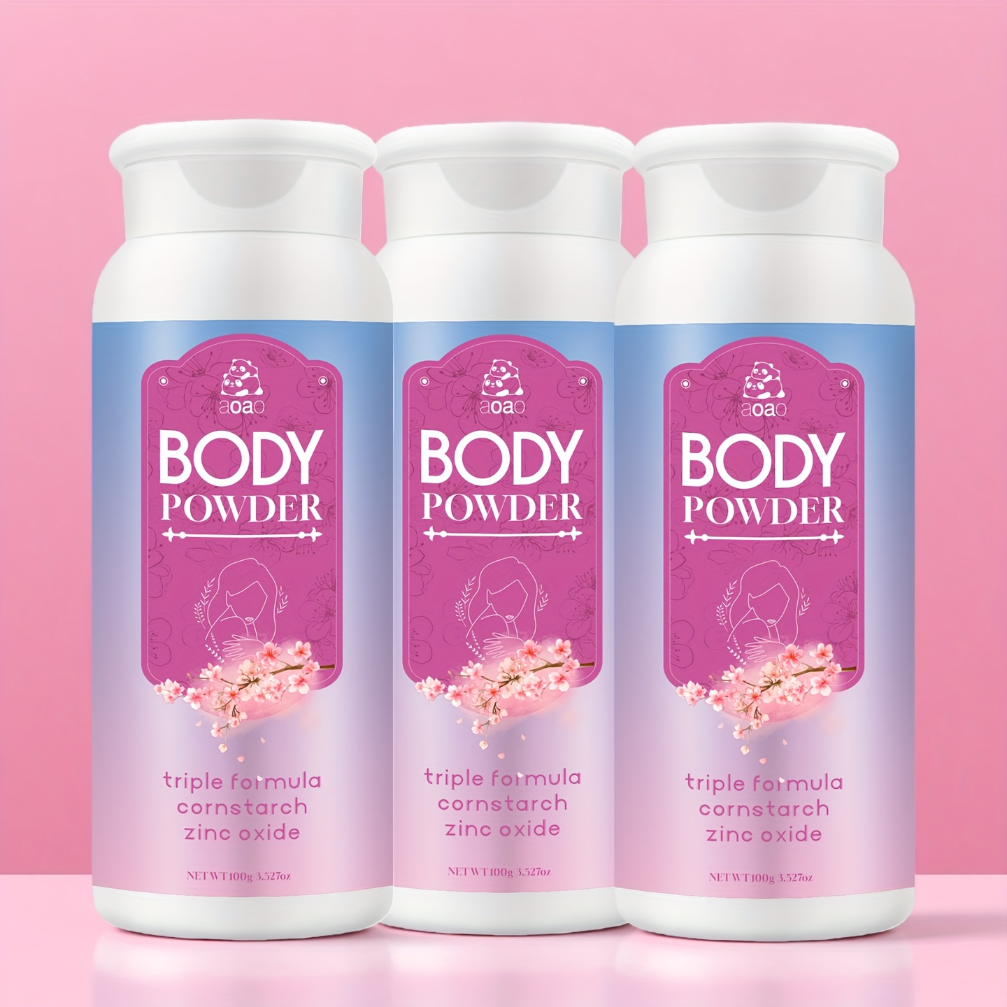 Image of 3pcs Refreshing Cherry Body Powder Protects Against Sweat, Keeping You Long. Portable And Suitable For Any Occasion.