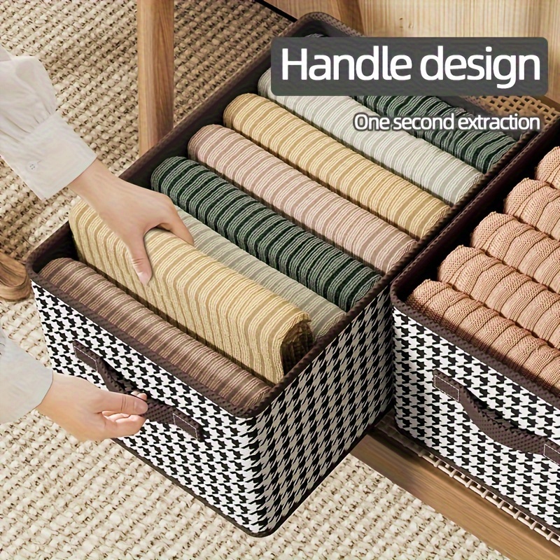 

Simple Foldable Clothes Organizer, Pattern Container With Handles, Container