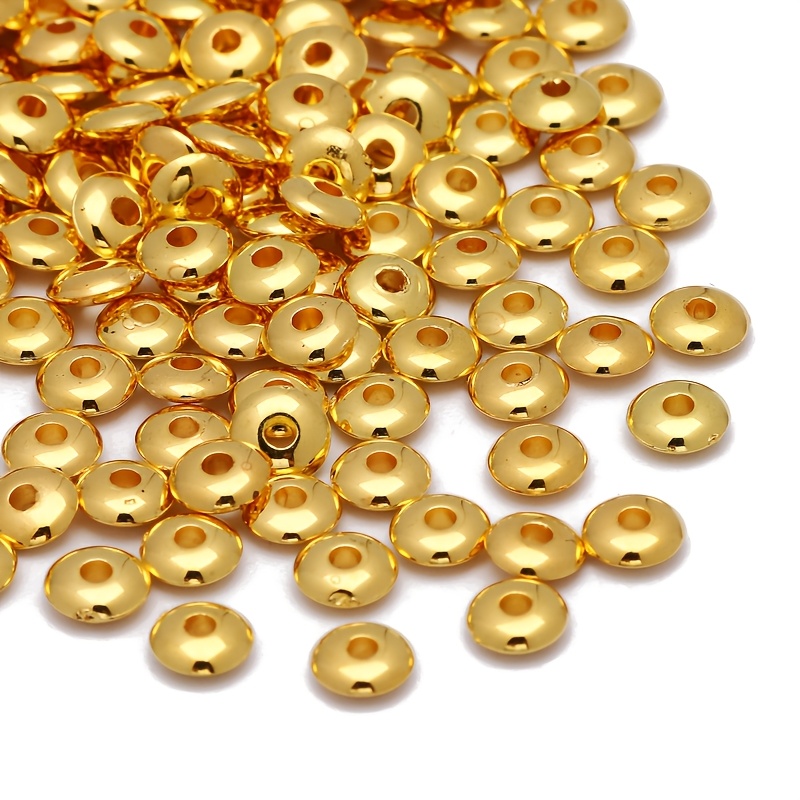 TEMU 5X2Mm 400 stuks Gladde Schotel Spacer Kralen Ronde Draad Spacer Kraal Pakking Positioneringskralen Abacus Platte Kralen Decoratieve Kralen Gat