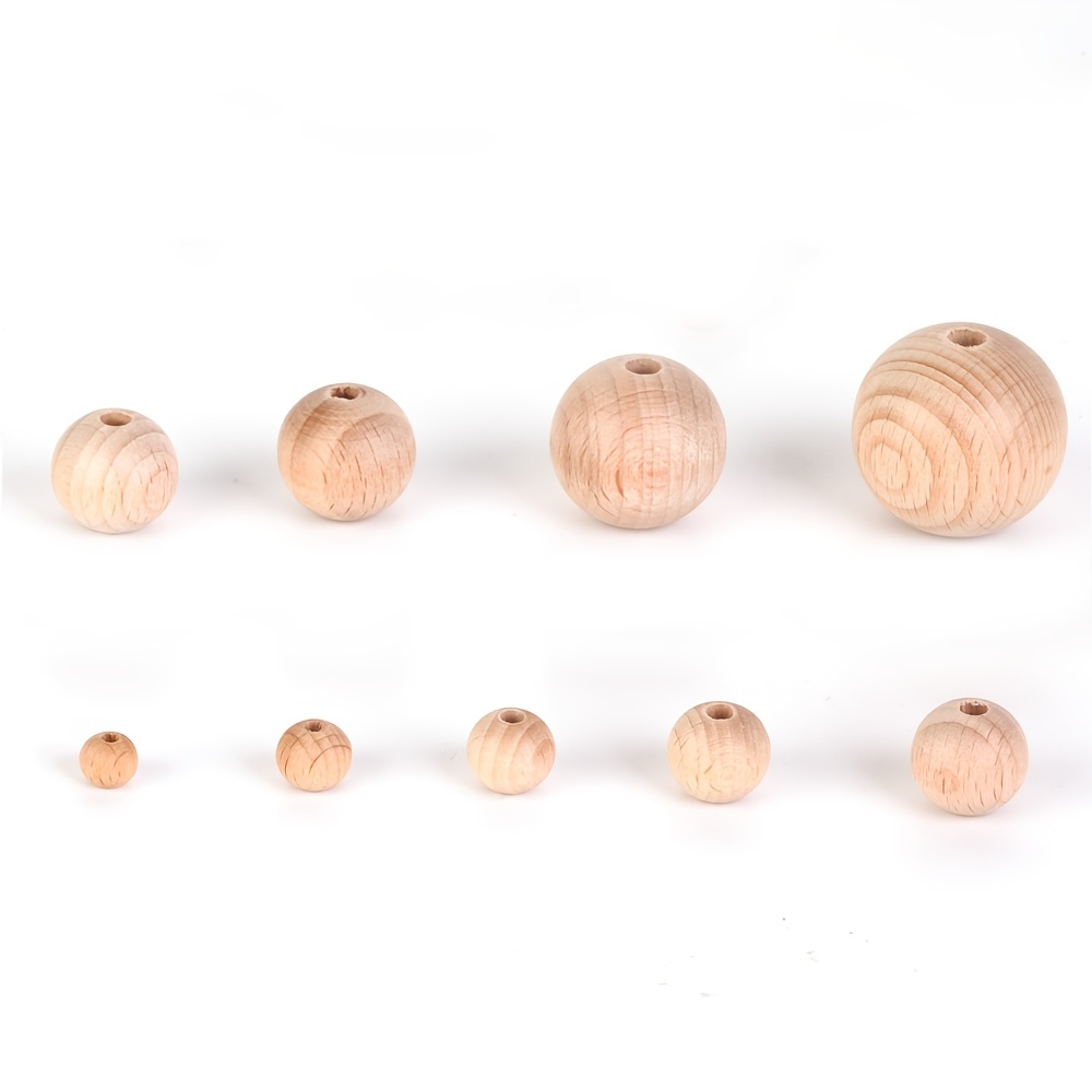 

Asvrai Wooden Beads Assortment - Hand-polished Round Beads For Making, Bracelets, Needlework | 8/10/12mm Sizes, 15" Strand, Beads For Jewelry Making