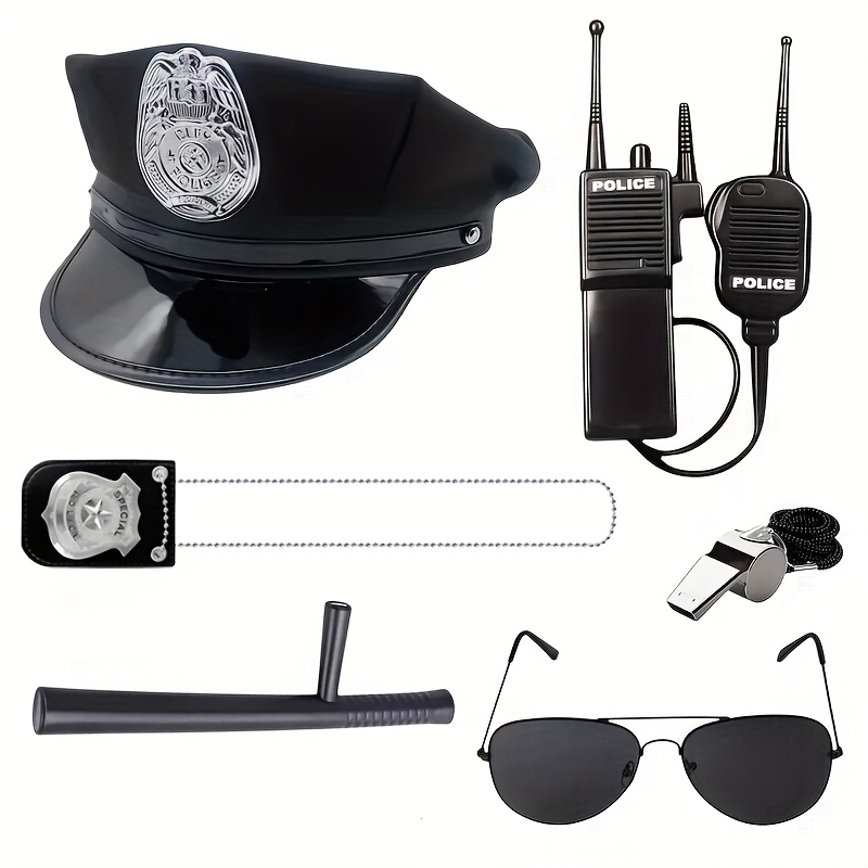 Polizei Verkleidung Set – Inklusive Polizei-Hut, Sonnenbrille Und Abzeichen, Perfekt Für Kostümpartys Oder Halloween