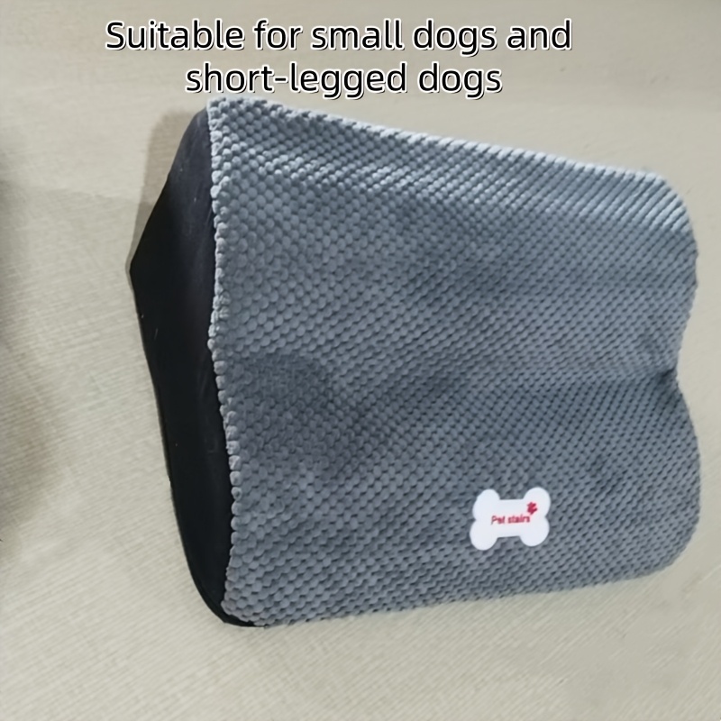 TEMU 滑り止めベース・洗えるカバー付き 二段式 猫&犬用階段 - 丈夫なペット用ステップ 柔らかいフォームステップ コンパクトな二段デザイン 小型犬・足の短いペット（コーギー、ディアハウンド、など）に適応 ソファへの登りも安全