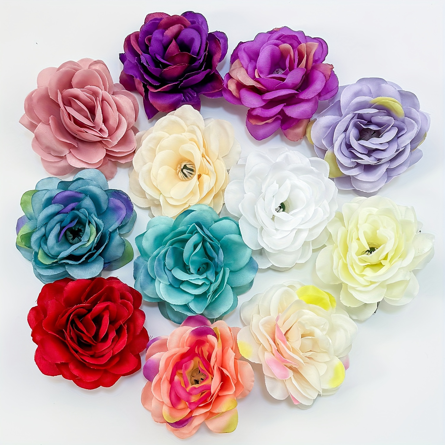 

6pcs Bohemian Flower Hair Clips Set, Assorted Colors, Beach Vacation Headwear, Fashion Accessories For Hair Styling