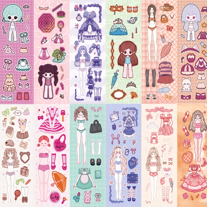 Image of 60pcs Sticker Book For Girls, Beautiful Stickers, Diy Makeup Stickers