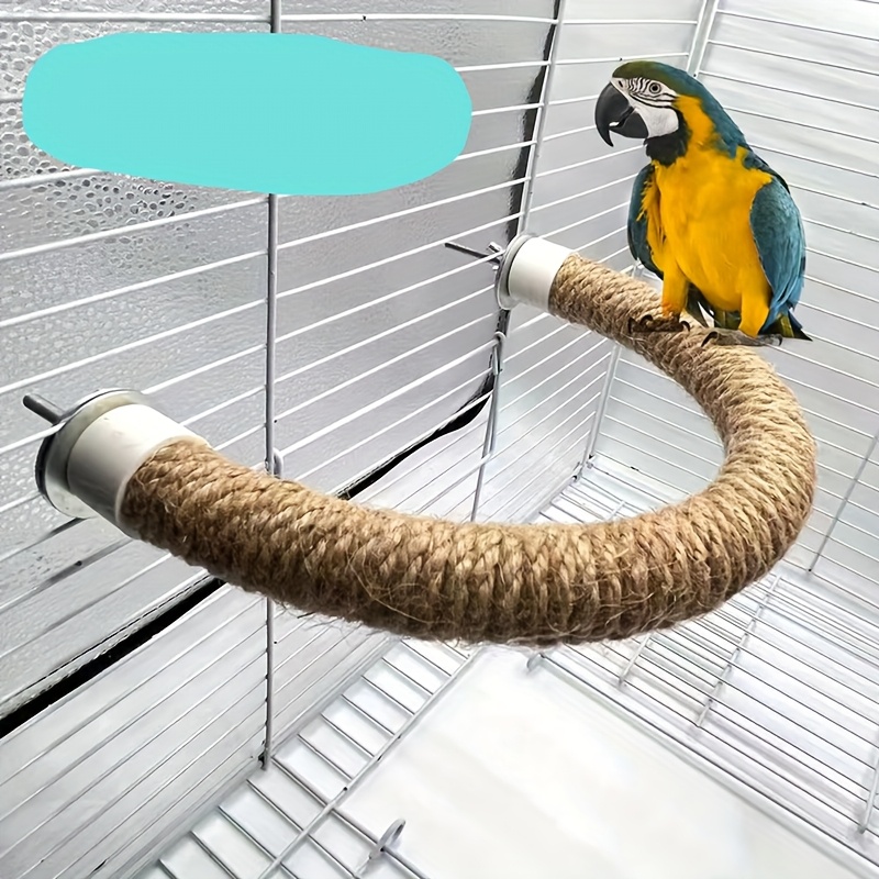 natural jute rope bird perch toy u shaped climbing chewing Temu