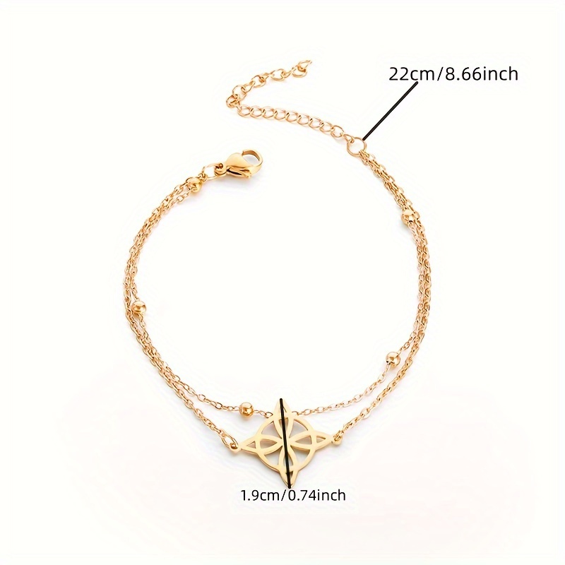 1pc fashionable stainless steel witch knot bracelet 18k Temu